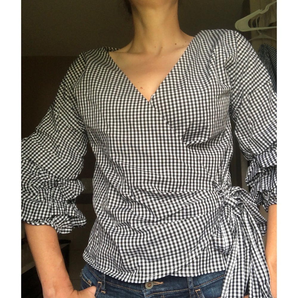 Forever 21 Gingham Wrap Top